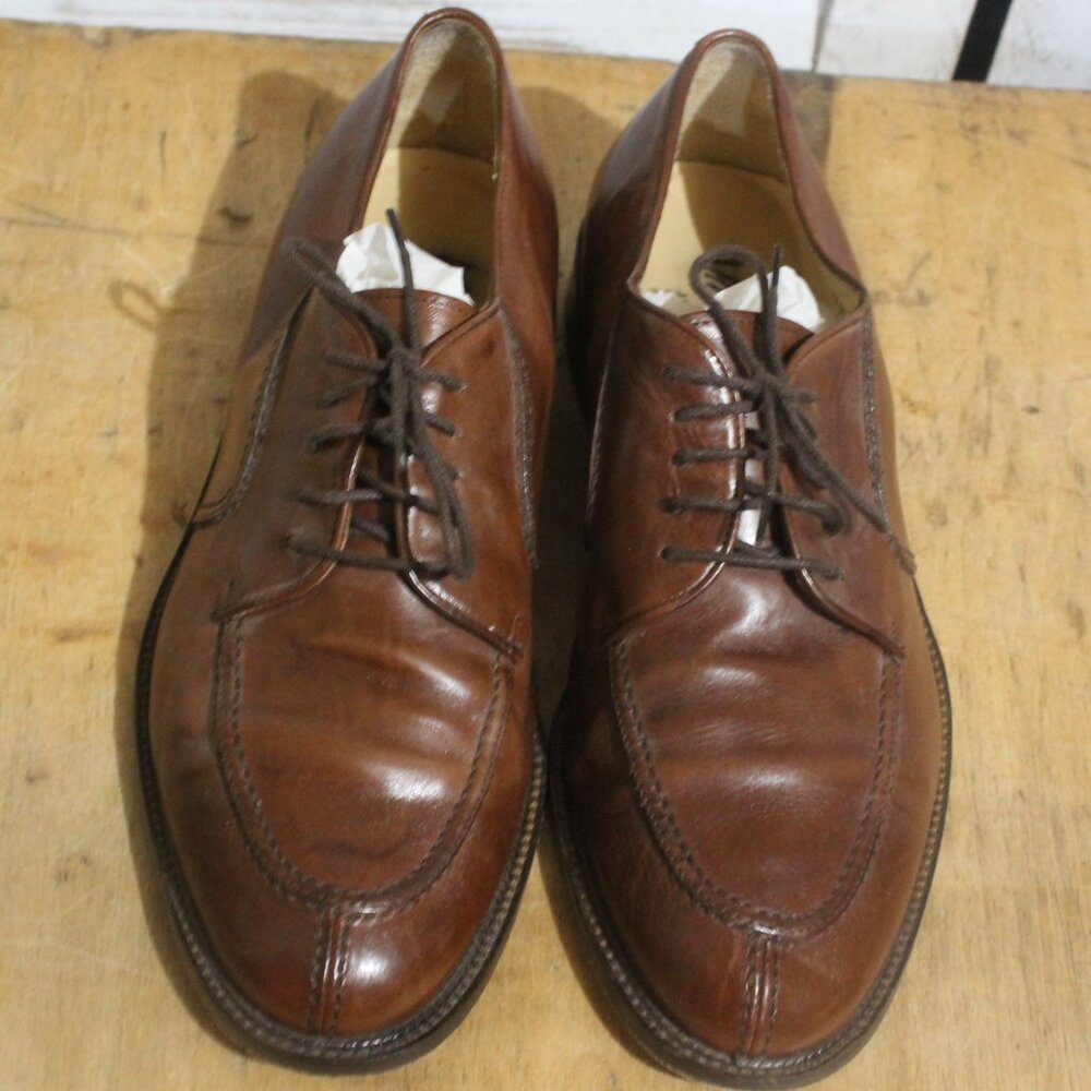 Vito Rufolo Cognac Brown Oxfords Leather Loafers Shoes Made in Italy Men’s